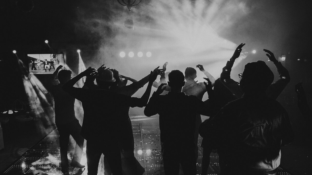 Black and white, people, night, party, silhouettes, black, party, party, party, party, party