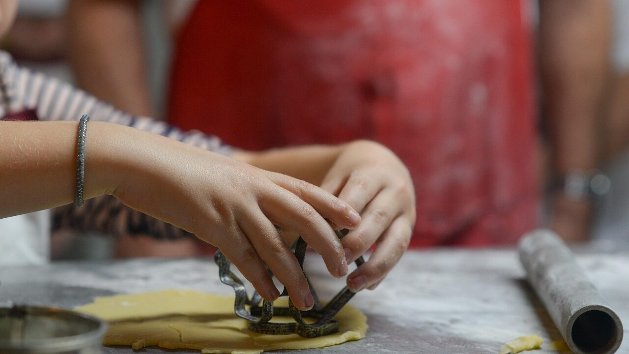 Baking, cookies, children, food, sweet, pastry, cake, bakery, cooking, bake, flour, biscuit, dough, kitchen, homemade, preparation, sugar, home, happy, cook, kids