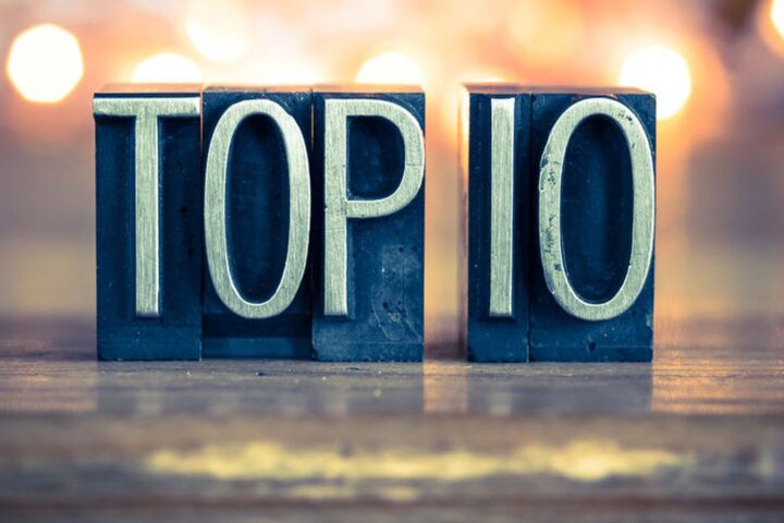Metal letterpress blocks spelling Top 10
