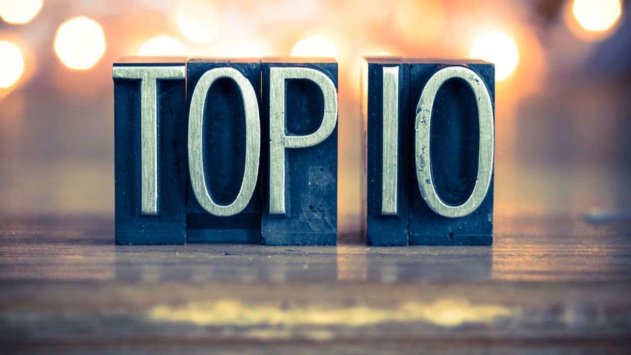 Metal letterpress blocks spelling Top 10