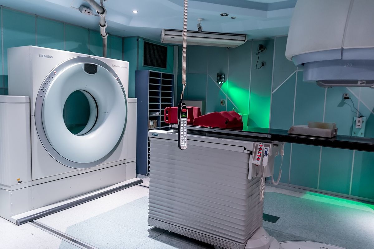 MRI scanner in a hospital room