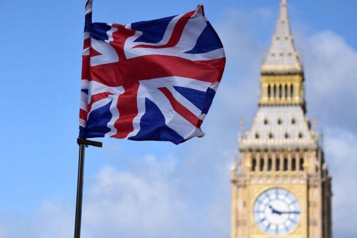 Union Jack flying beside Big Ben