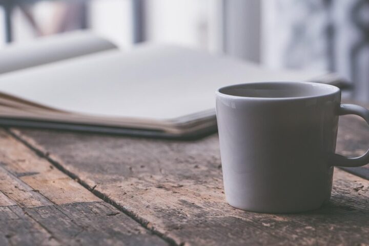 Coffee, cup, table, drink, tea cup, beverage, espresso, tea, mug, coffee cup, journal, rustic, workspace, coffee break
