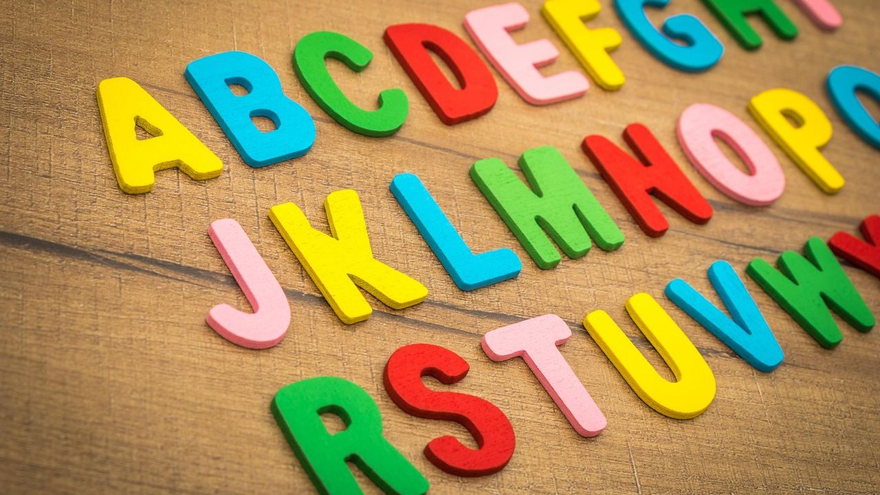 Colourful wooden alphabet letters