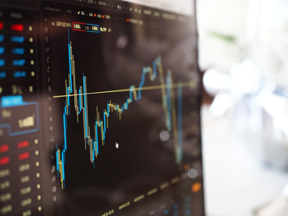 Stock market chart on a trading screen