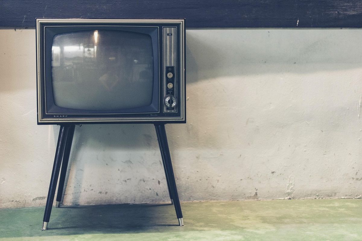Vintage television set on spindly legs