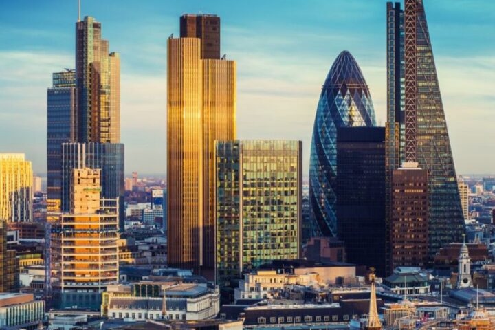 City of London skyscrapers including the Gherkin