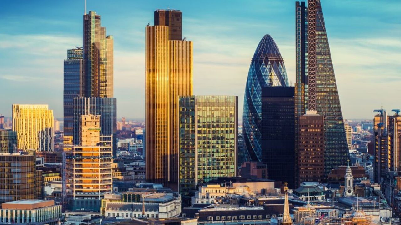City of London skyscrapers including the Gherkin